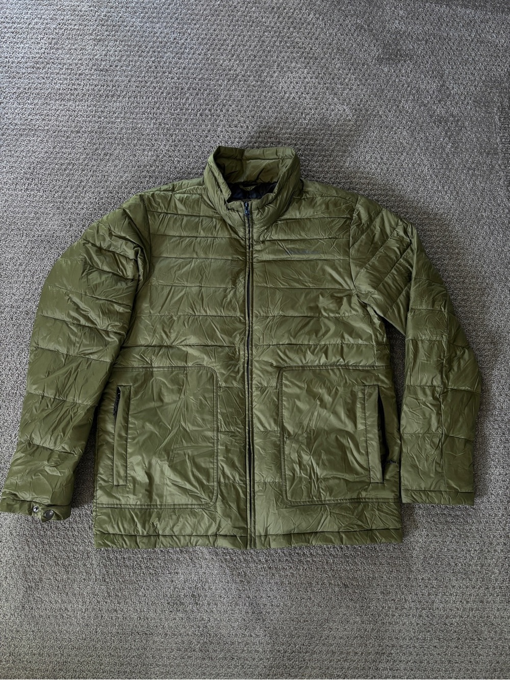 Eddie Bauer Olive Green Quilted Puffer Jacket